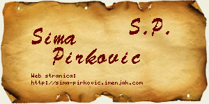 Sima Pirković vizit kartica